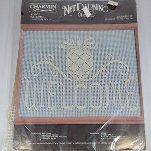 Welcome Sign‎ Lace Net Darning Kit 8" x 22"
